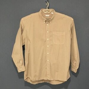 Halogen Shirt Mens 2XL Beige Twill Button Down Long Sleeve Pocket Casual